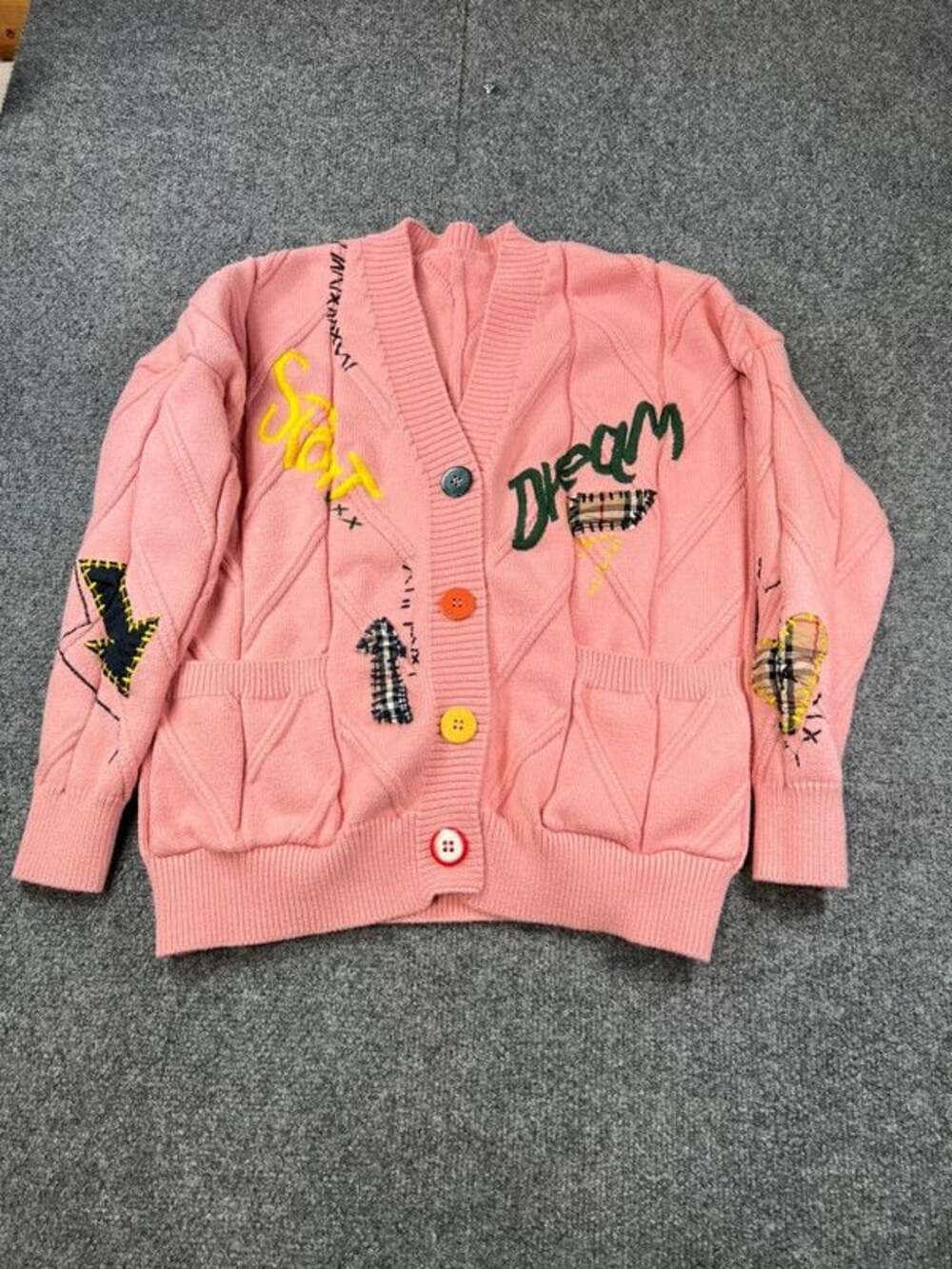 Pink button down cardigan size xs A28